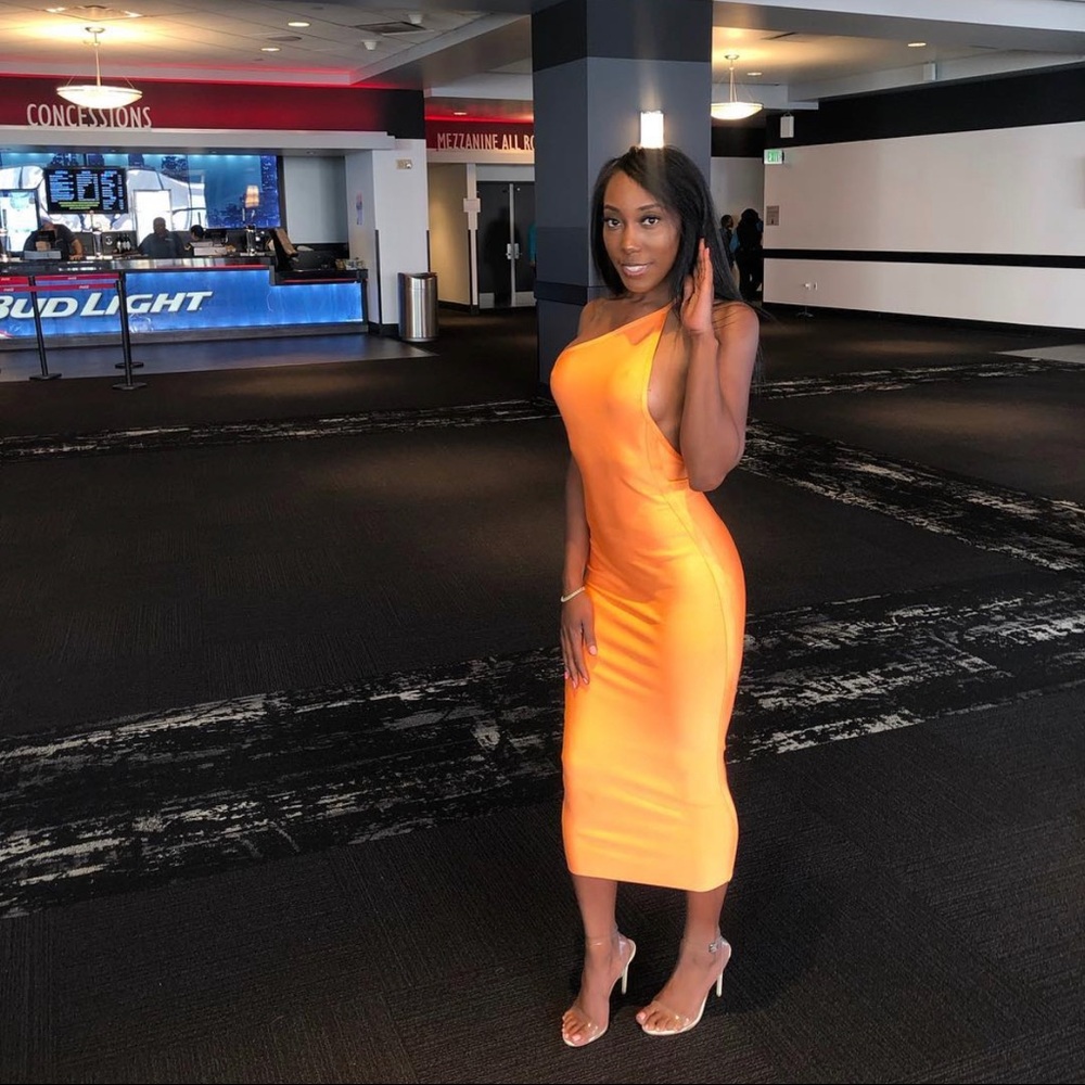 House of CB: Orange Bandage dress, only wore once.